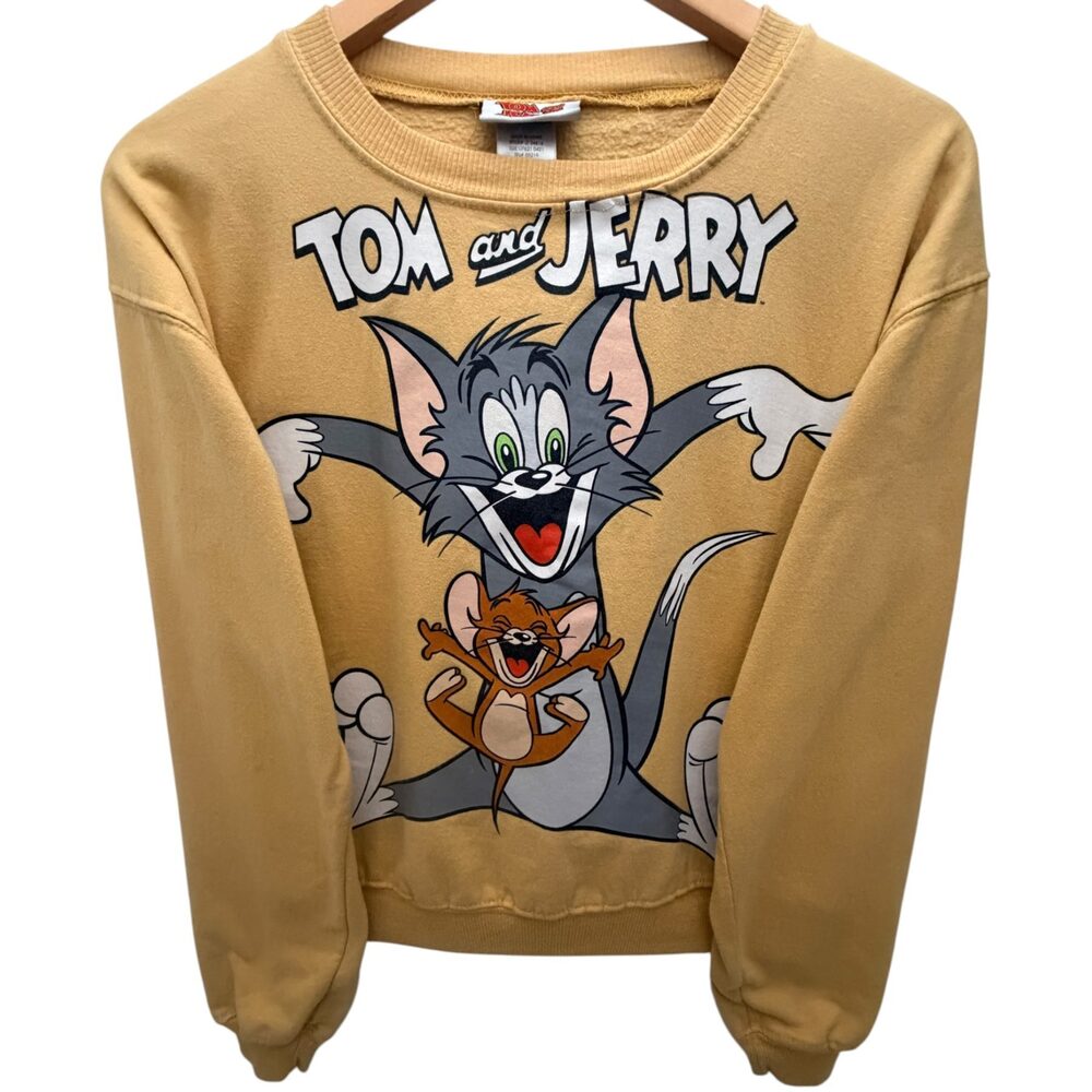 EUC Tom and Jerry Tan Sweatshirt Cotton Women's Extra Small